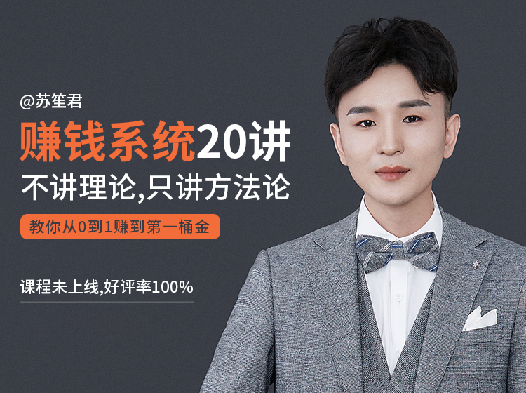 苏笙君的赚钱系统20课 教你从0到1赚到你的第一桶金（不讲理论，只讲方法论）-6688资源库