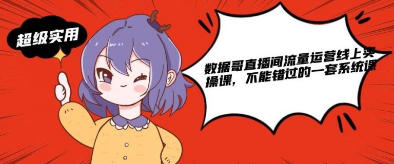 数据哥直播间流量运营线上实操课,不能错过的一套系统课-6688资源库