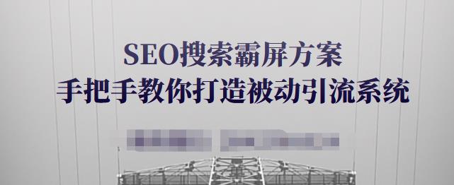 SEO搜索霸屏方案，手把手教你打造被动引流系统【视频课程】-6688资源库