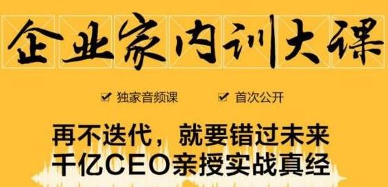 企业家内训大课，未来企业必学经验，价值1299元-6688资源库