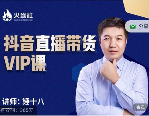 锤十八-抖音直播带货VIP课，专注直播带货有效盈利模式-6688资源库