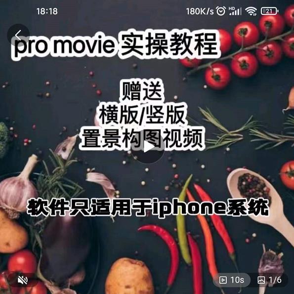 漆十二美食摄影，25​节promovie实操高手课节-6688资源库