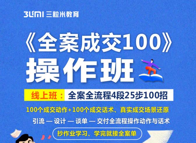 《全案成交100》全案全流程4段25步100招,操作班-6688资源库