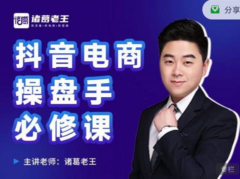诸葛老王-抖音电商操盘手必修课:顶层设计,起号破局,爆款运营,数据分析-6688资源库