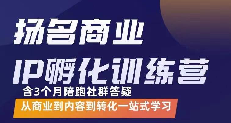 杨名商业IP孵化训练营，从商业到内容到转化一站式学 价值5980元-6688资源库
