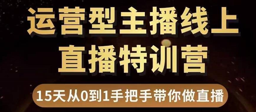 直播电商运营型主播特训营，0基础15天手把手带你做直播带货-6688资源库