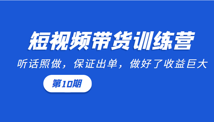 短视频带货训练营:听话照做,保证出单,做好了收益巨大(第10期)-6688资源库