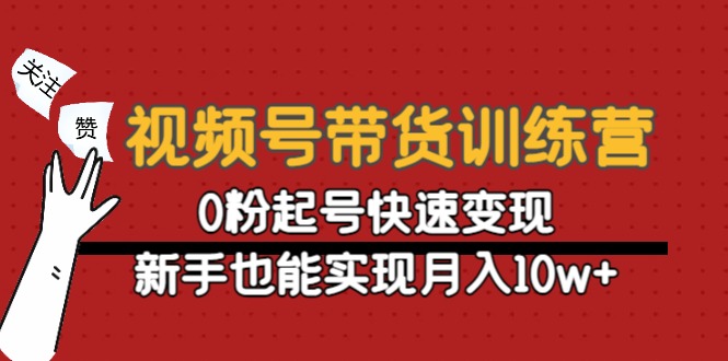 视频号带货训练营：0粉起号快速变现，新手也能实现月入10w+-6688资源库