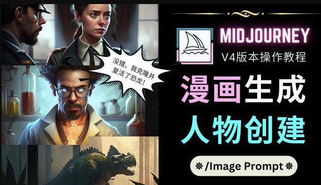 Midjourney V4版本操作教程：2个简单参数，完成漫画生成，人物创建-6688资源库