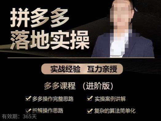 拼多多实战篇·落地实操:多多操作完整思路+实操案例讲解+拆解操作思路+复杂的算法简单化-6688资源库