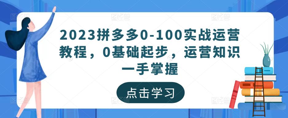 2023拼多多0-100实战运营教程，0基础起步，运营知识一手掌握-6688资源库