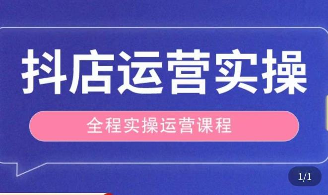 抖店运营全程实操教学课，实体店老板想转型直播带货，想从事直播带货运营，中控，主播行业的小白-6688资源库