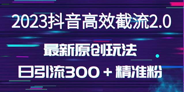 日引300＋创业粉，独家抖音高效截流2.0玩法（价值1280）-6688资源库