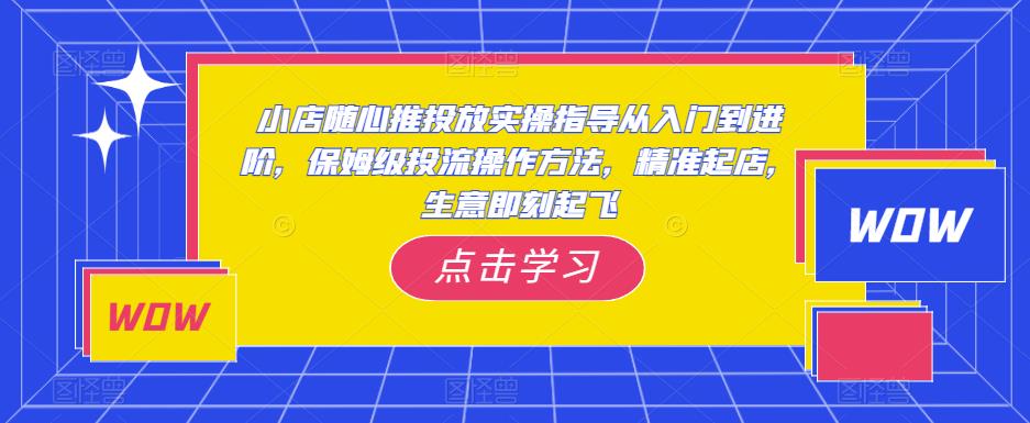 小店随心推投放实操指导从入门到进阶，保姆级投流操作方法，精准起店，生意即刻起飞-6688资源库