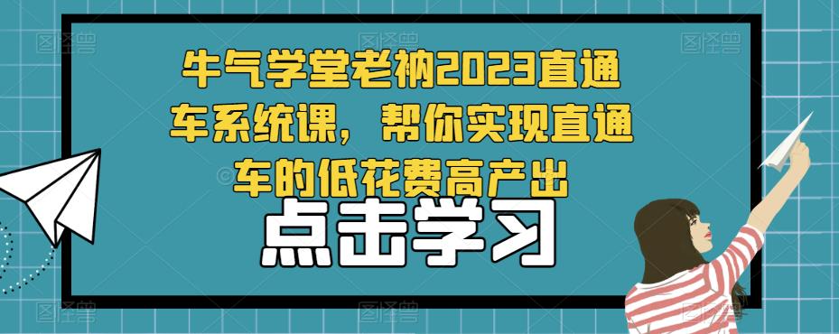 牛气学堂老衲2023直通车系统课，帮你实现直通车的低花费高产出-6688资源库