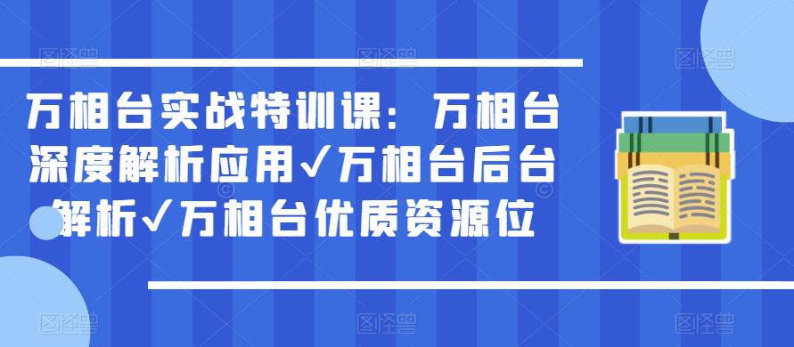 万相台实战特训课：万相台深度解析应用✔万相台后台解析✔万相台优质资源位-6688资源库