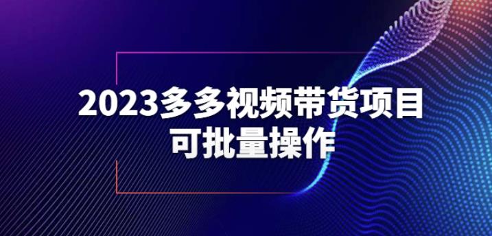 2023多多视频带货项目，可批量操作【保姆级教学】【揭秘】-6688资源库