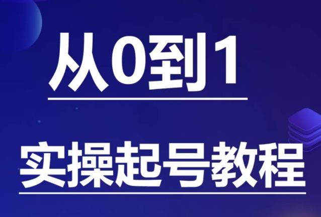 石野·小白起号实操教程，​掌握各种起号的玩法技术，了解流量的核心-6688资源库