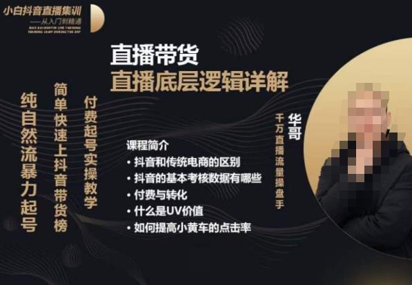 从0-1自然流快速起号​直播的底层逻辑，纯自然流暴力起号，简单快速上抖音带货榜-6688资源库