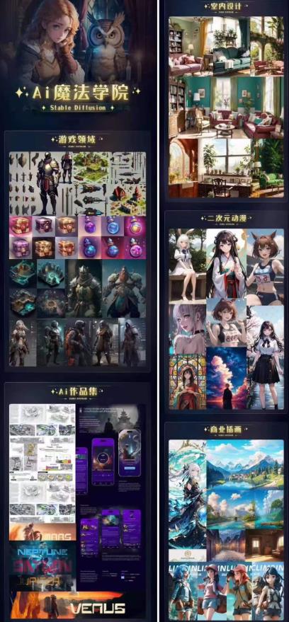 Ai魔法绘画 Stable Diffusion专业课高效辅助Ui/运营作品集0到精通系统课-6688资源库