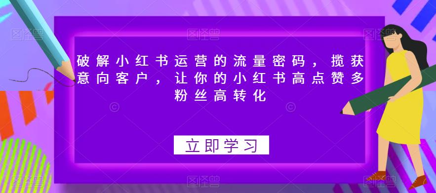 破解小红书运营的流量密码，揽获意向客户，让你的小红书高点赞多粉丝高转化-6688资源库