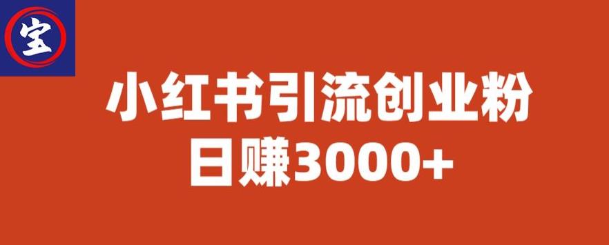宝哥小红书引流创业粉，日赚3000+【揭秘】-6688资源库