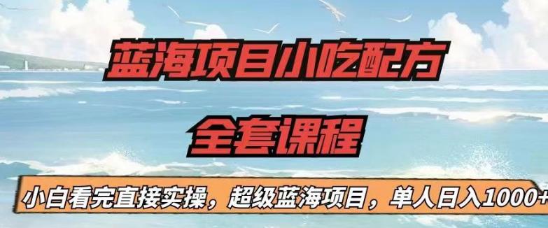 蓝海项目小吃配方全套课程，小白看完直接实操，单人日入1000+【揭秘】-6688资源库