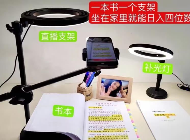 抖音小白直播课堂，一本书，一个支架，坐在家里就能日入四位数【揭秘】-6688资源库