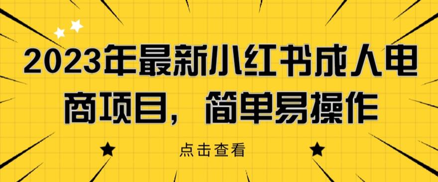 2023年最新小红书成人电商项目，简单易操作【详细教程】【揭秘】-6688资源库