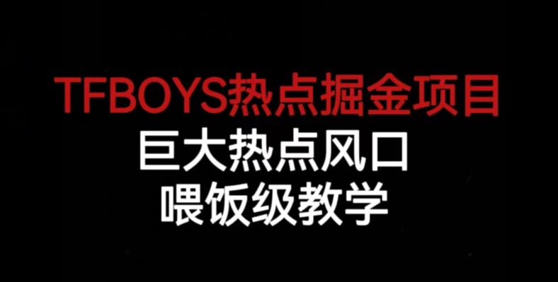 TFBOYS热点掘金项目，巨大热点风口，喂饭级教学-6688资源库