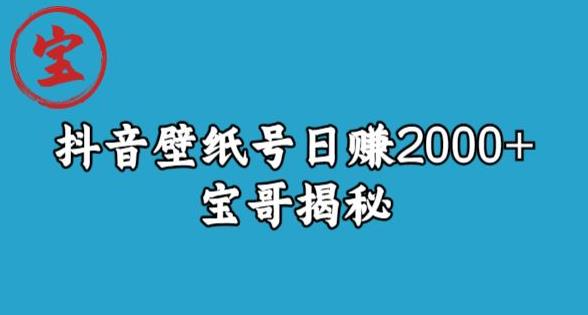 宝哥抖音壁纸号日赚2000+，不需要真人露脸就能操作【揭秘】-6688资源库