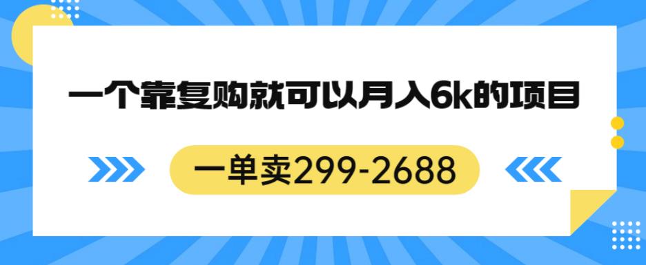 一单卖299-2688，一个靠复购就可以月入6k的暴利项目【揭秘】-6688资源库