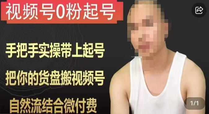 天诺老吴视频号0粉起号课程，手把手实操带上起号，把你的货盘搬视频号，自然流结合微付费-6688资源库