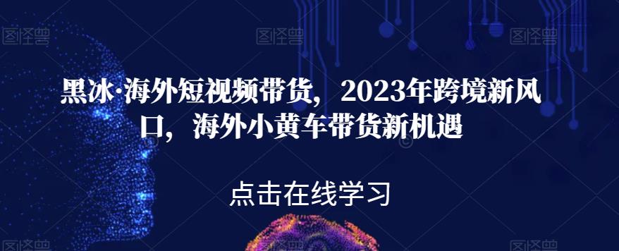 黑冰·海外短视频带货，2023年跨境新风口，海外小黄车带货新机遇-6688资源库