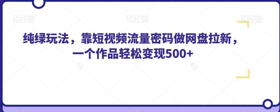 纯绿玩法，靠短视频流量密码做网盘拉新，一个作品轻松变现500+【揭秘】-6688资源库