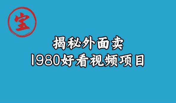 宝哥揭秘外面卖1980好看视频项目，投入时间少，操作难度低-6688资源库