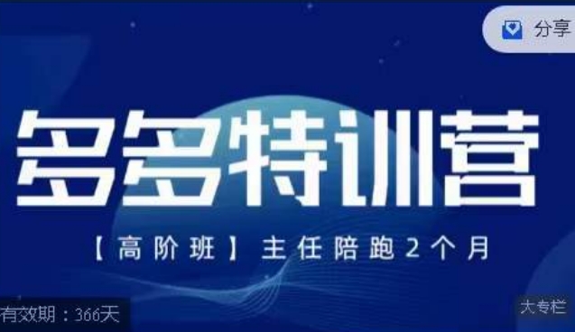 纪主任·多多特训营高阶班【9月13日更新】，拼多多最新玩法技巧落地实操-6688资源库
