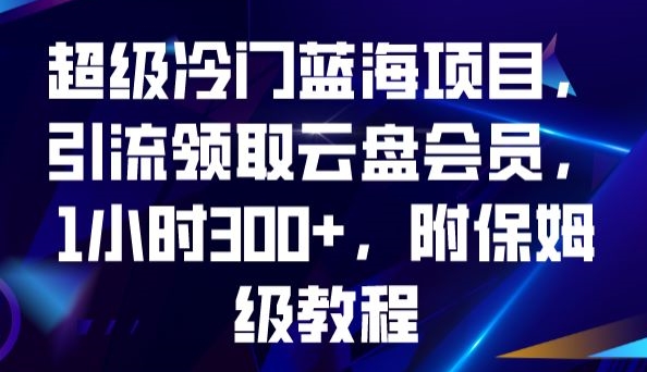 超级冷门蓝海项目，引流领取云盘会员，1小时300+，附保姆级教程-6688资源库