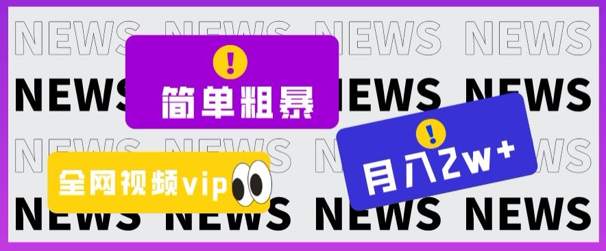 简单粗暴零成本,高回报,全网视频VIP掘金项目,月入2万+【揭秘】-6688资源库