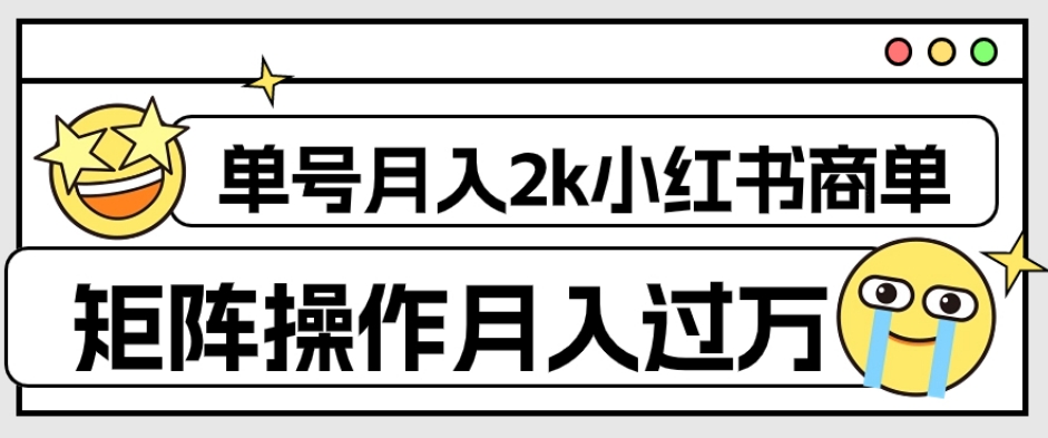 外面收费1980的小红书商单保姆级教程，单号月入2k，矩阵操作轻松月入过万-6688资源库