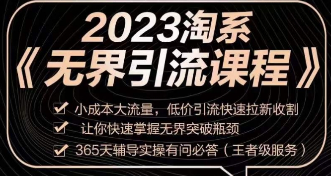 2023淘系无界引流实操课程，​小成本大流量，低价引流快速拉新收割，让你快速掌握无界突破瓶颈-6688资源库