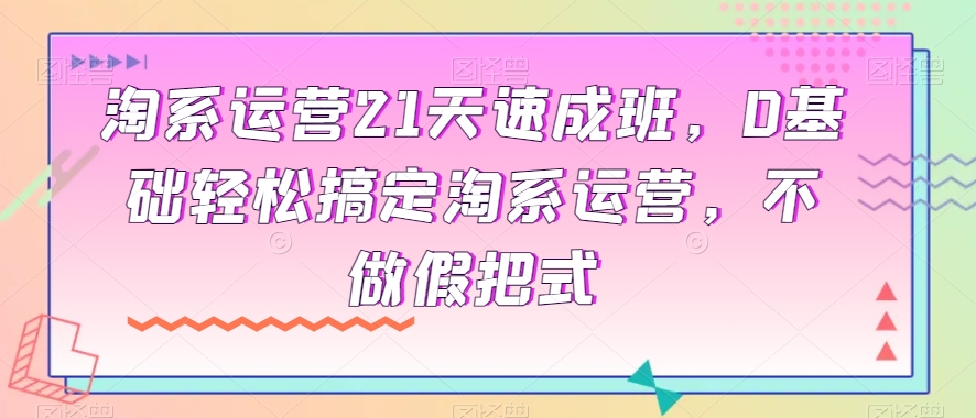 淘系运营21天速成班，0基础轻松搞定淘系运营，不做假把式-6688资源库