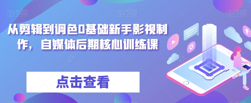 从剪辑到调色0基础新手影视制作，自媒体后期核心训练课-6688资源库