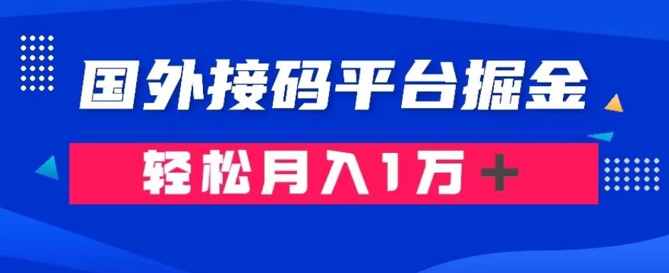 通过国外接码平台掘金：成本1.3，利润10＋，轻松月入1万＋【揭秘】-6688资源库