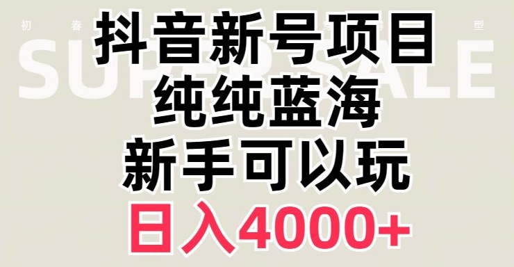 抖音蓝海赛道，必须是新账号，日入4000+【揭秘】-6688资源库