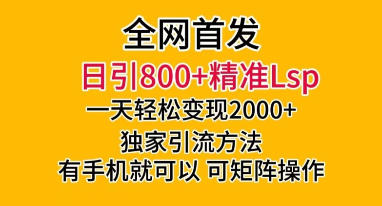 全网首发!日引800+精准老色批,一天变现2000+,独家引流方法,可矩阵操作【揭秘】-6688资源库