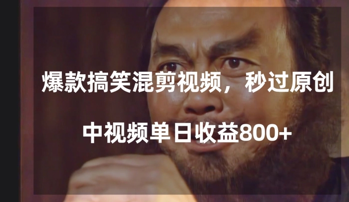 爆款搞笑混剪视频，百分百过原创，单日中视频播放收益800+【揭秘】-6688资源库
