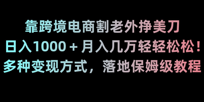 靠跨境电商割老外挣美刀，日入1000＋月入几万轻轻松松！多种变现方式，落地保姆级教程【揭秘】-6688资源库
