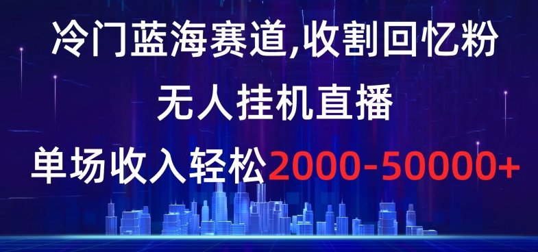 冷门蓝海赛道，收割回忆粉，无人挂机直播，单场收入轻松2000-5w+【揭秘】-6688资源库