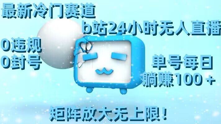 最新冷门赛道，b站24小时无人直播，0违规0封号，单号每日躺赚100＋，矩阵放大无上限【揭秘】-6688资源库